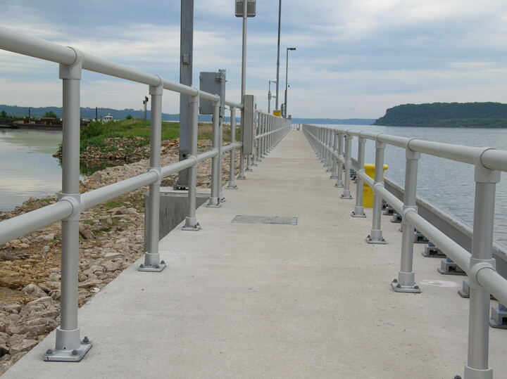 Lock and dam walkway
