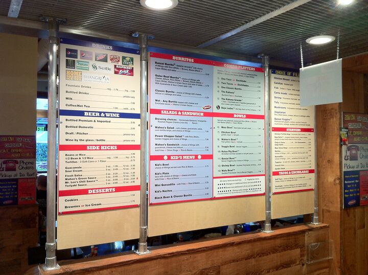 Menu board frame